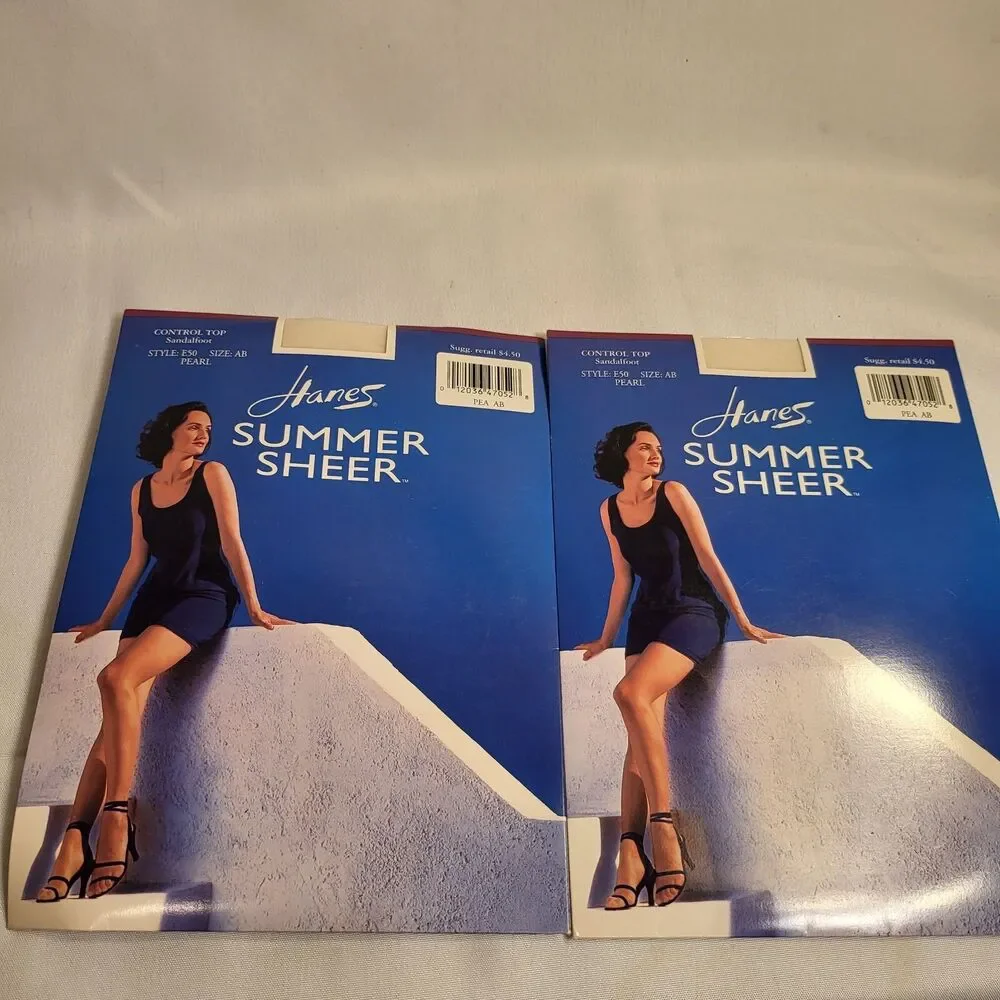 2 Hanes Summer Sheer Control Top Size AB Pearl Color Style E50
